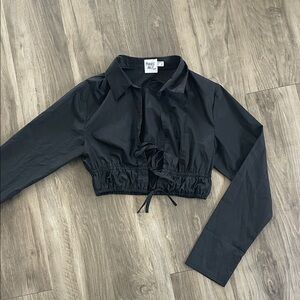 Princess Polly Charcoal Button-Up Blouse